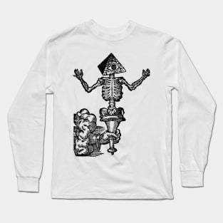 Skeleton with Pyramid Helmet Long Sleeve T-Shirt